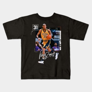 Reggie Miller Choke Sign Basketball Legend Signature Vintage Retro 80s 90s Bootleg Rap Style Kids T-Shirt